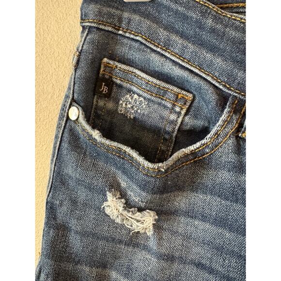 Judy Blue Jeans Women's 9/29 Straight Fit High Rise Distressed Cropped JB82115DK - Picture 3 of 16